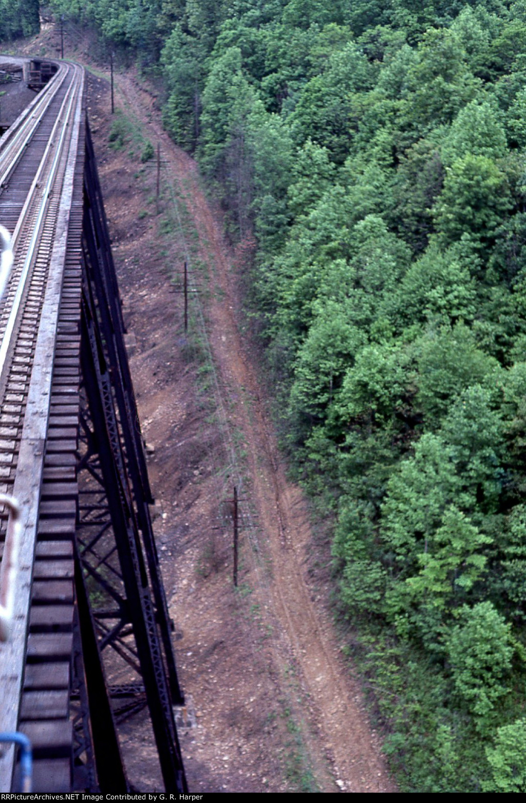 Airborne on the Trace Fork trestle